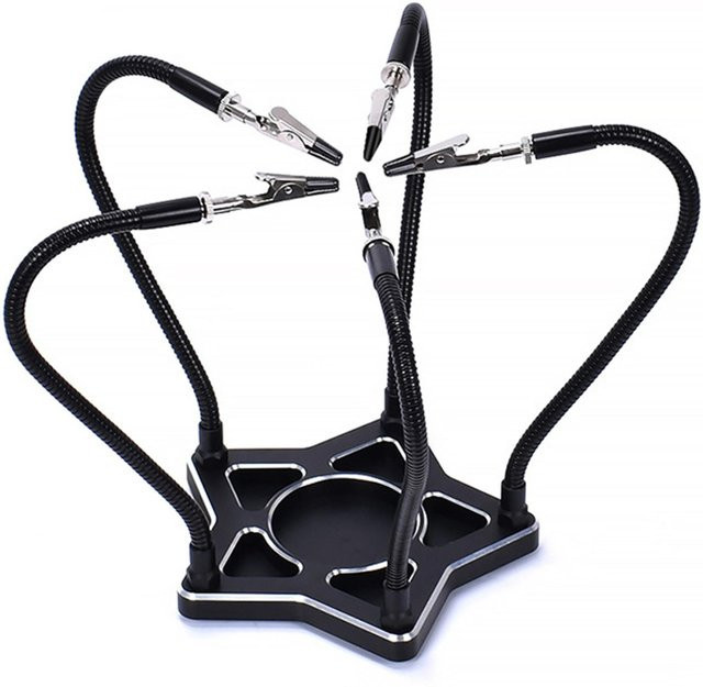 Kkmoon Helping Hands Lötstation Dritte Hand aus Aluminium in Schwarz und Weiß - Bild 1