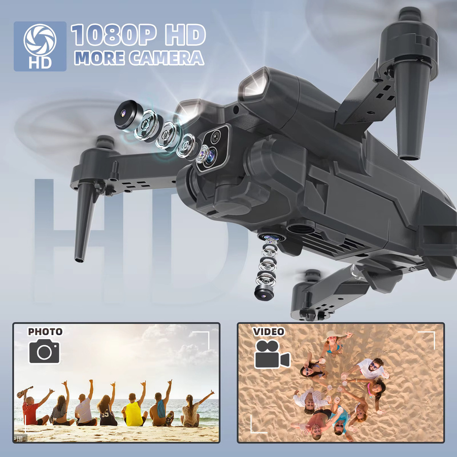 morlyrctooy Mini-Drohne, RC-Quadcopter, 1080P HD-Kamera, faltbar, 2 Batterien - Bild 2