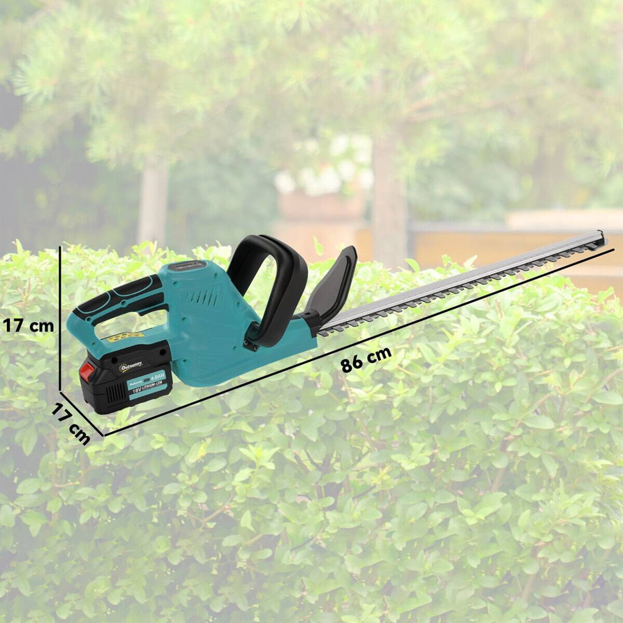 Outsunny Akku-Heckenschere mit bürstenlosem Motor und 2 Akkus, Blau, Schnittlänge: 51 cm - Bild 5