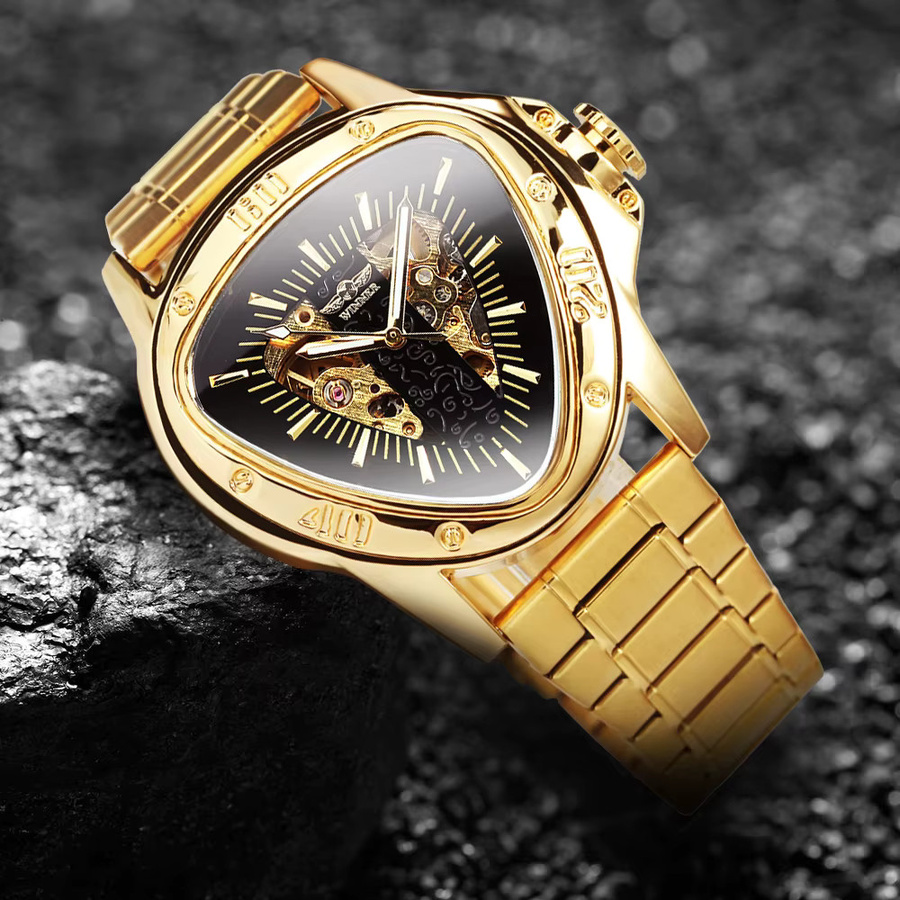 WINNER Armbanduhr, Automatik, Skelett, Edelstahl, Gold, Herren - Bild 2