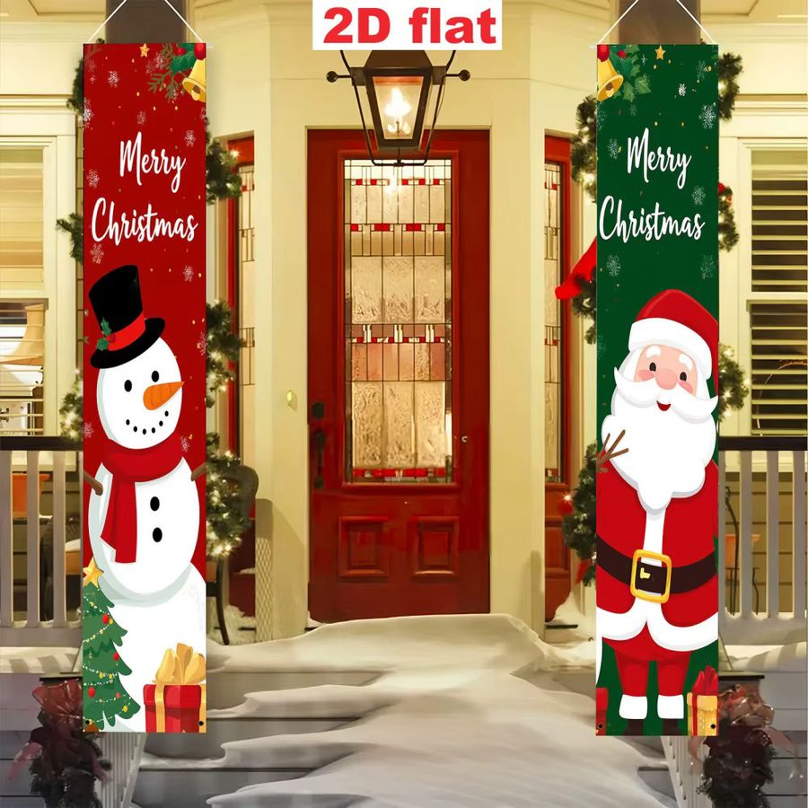 VIKAMA Weihnachtsbanner-Dekoration aus Polyester als Willkommensschild für Innen und Außen, Rechteckig, Breite: 30 cm, Höhe: 30 cm - Bild 6