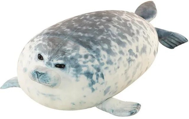 Yiran toy Blob Robbe Plüschtier, 80cm, Grau - Bild 1