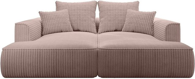 Vente-unique Sofa Pineta in Rosa mit Cord-Bezug, Breite: 230 cm - Bild 1