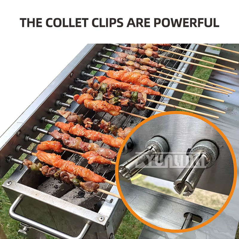 YunlinLi Automatischer Rotationsgrill für Camping und Outdoor, Churrasqueira Barbecue Mangal, Silber - Bild 3