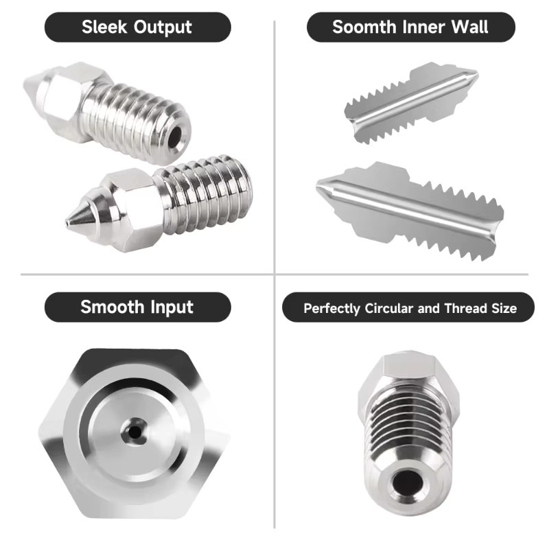 Creality Ender High Speed Nozzle Kit 2 Stück mit 0,4 mm und 0,6 mm für FDM-Drucker inklusive Spider High-Temperature und High-Speed Hotend in Silber - Bild 4