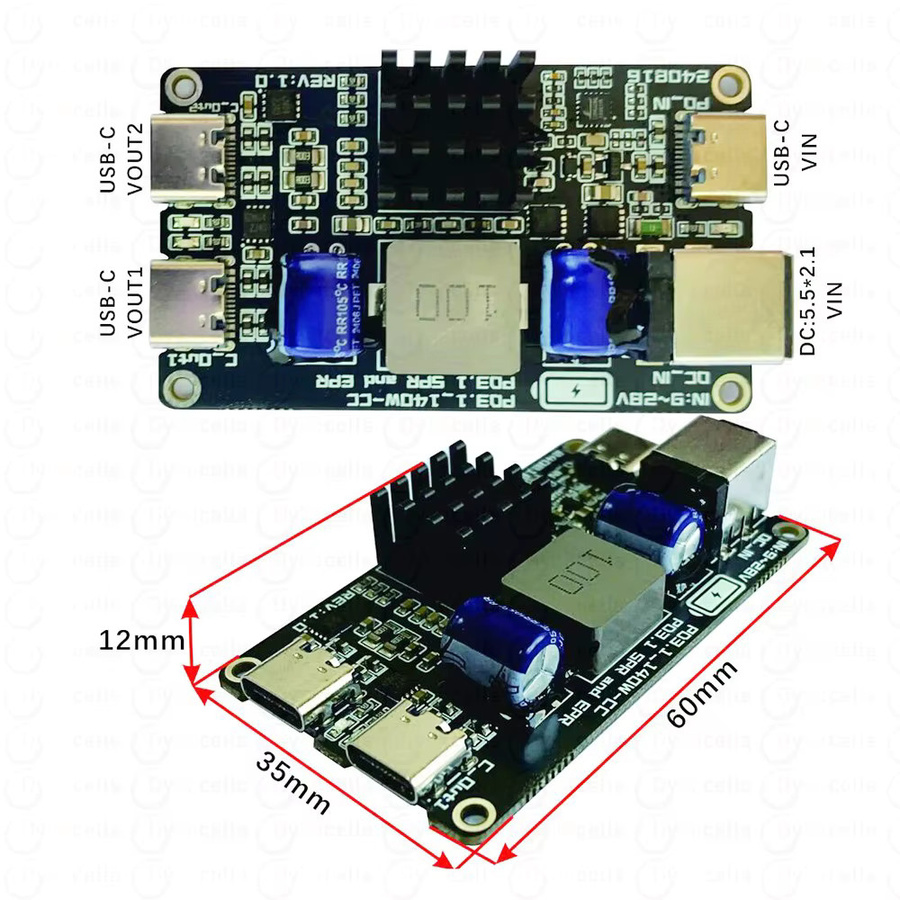 DYKBmetered PD3.1 140W USB-C Schnellladestation mit 5A Hochleistungs-DC-Buck Technologie in Schwarz für Auto und Desktop - Bild 2