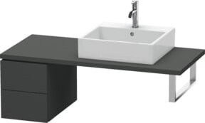 Duravit L-Cube Unterschrank in Graphitgrau matt mit 2 Schubladen, B: 32 cm, T: 54,7 cm, H: 40 cm - Bild 1
