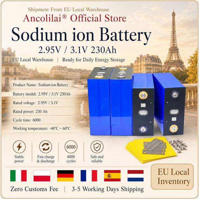 Ancolilai Natrium-Ionen-Batteriezelle 230Ah 2,95V Blau langlebige wiederaufladbare Energiespeicherbatterie für Solar-Wohnmobil-Backup-Systeme - Bild 1