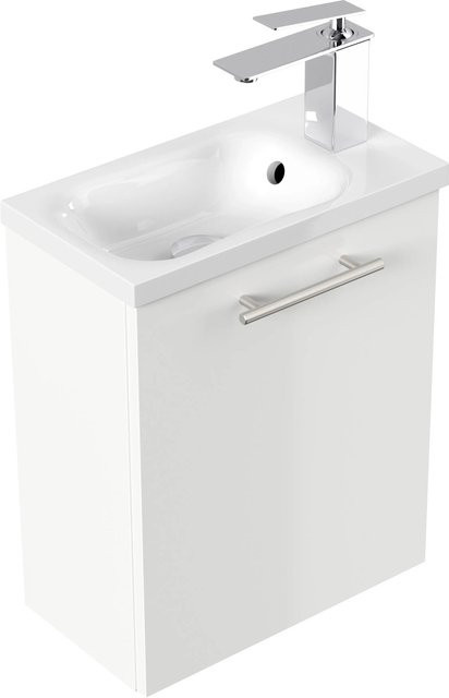 Posseik Badmöbel Pieni Slimline für Gäste-WC, Weiß Hochglanz, Breite: 40 cm - Bild 1