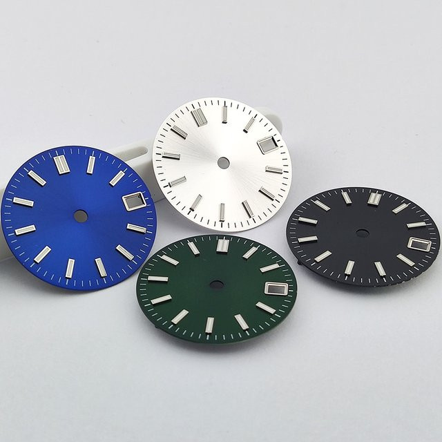 OUMASHI Ersatz-Zifferblatt-Set, Herren, Grün, 28,5 mm - Bild 1
