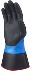 SHOWA Schnittschutzhandschuh S-TEX 377SC in Größe 8 mit Nitrilbeschichtung und Edelstahl-Schutz nach EN 388 in Grau, Blau und Schwarz - Bild 1