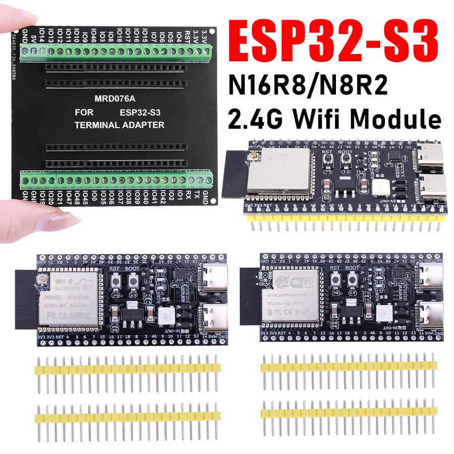 APWIKOGER ESP32 S3 Entwicklung Board mit WiFi und Bluetooth, Dual Typ-C, Schwarz - Bild 2