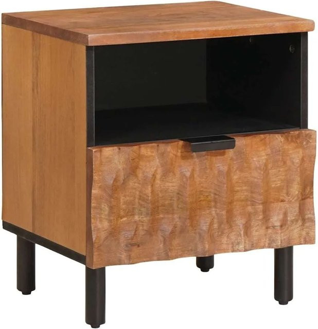 vidaXL Nachttisch aus Mango Massivholz in Braun, B/T/H: 40 x 33 x 46 cm - Bild 1