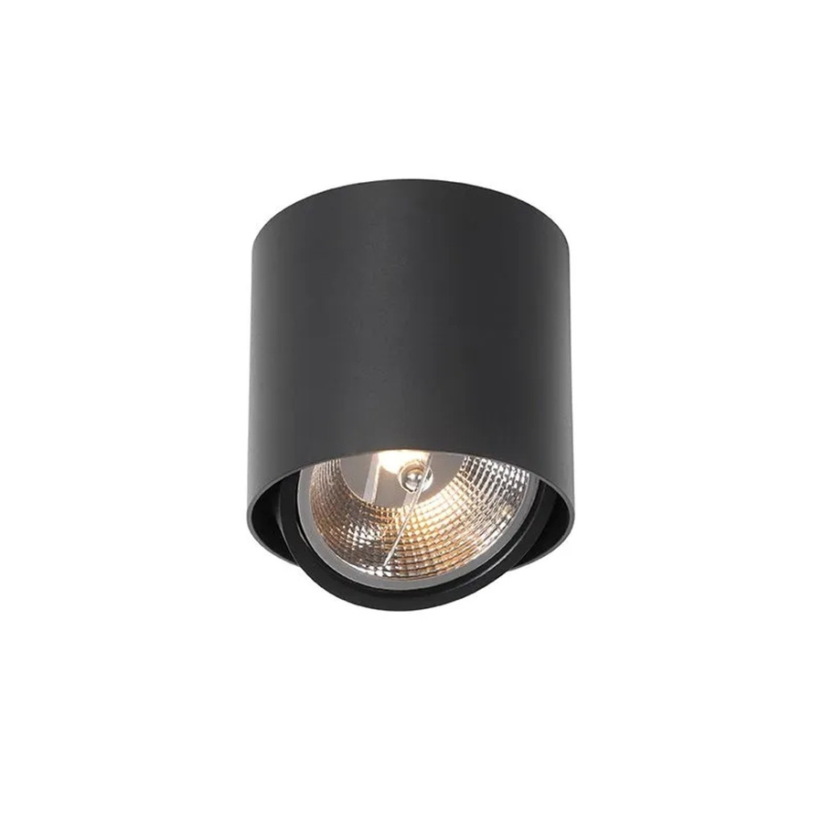 QAZQA Impact Aufbaustrahler Schwarz aus Aluminium, verstellbar und dimmbar, GU10, zylindrisches Design - Bild 2