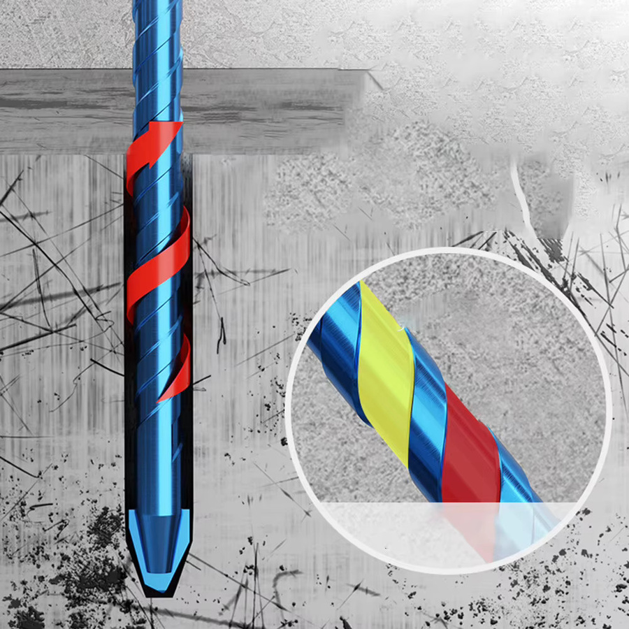 Vibratite 4er Set Exzentrische Präzisions Bohrer mit 1/4 Zoll Sechskant Schaft für Glas, Fliesen und Keramik, Blau, Durchmesser: 6 mm bis 12 mm - Bild 2