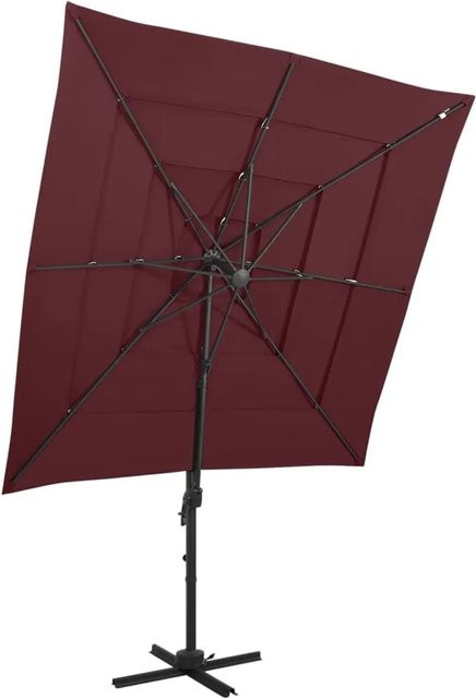 furnicato Sonnenschirm mit Aluminium-Mast in Bordeauxrot, 4-lagig, B/T: 250 x 250 cm - Bild 1