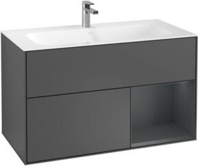 V&B Waschtischunterschrank Finion Reg rechte Seite in Anthrazit matt Lacquer, B/T/H: 59,1 x 49,8 x 59,1 cm - Bild 1