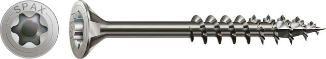 Spax Senkkopf Terrassenschraube mit Torx-Antrieb aus Edelstahl in Silber, Durchmesser: 4 mm, Länge: 50 mm, 25 Stück - Bild 1