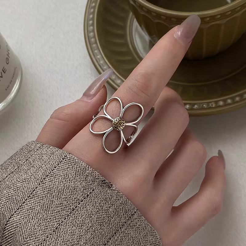 BFCLUB Ring, 925 Silber, Blumenring, Damen, minimalistisch - Bild 4