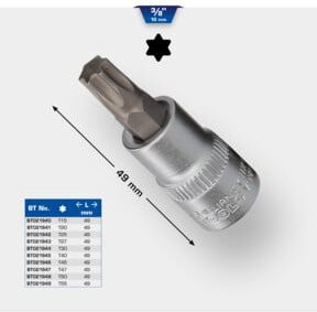 Brilliant Tools TX-Bit-Stecknuss T40 3/8 Zoll in Silber aus Edelstahl - Bild 2
