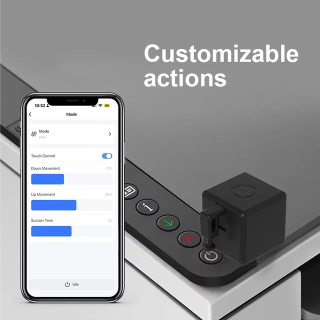HIMOJO Zigbee Smart Fingerbot Schalterbot in Schwarz für Garagen-Vorhänge mit Gateway-Unterstützung für Tuya Alexa und Google Voice - Bild 1