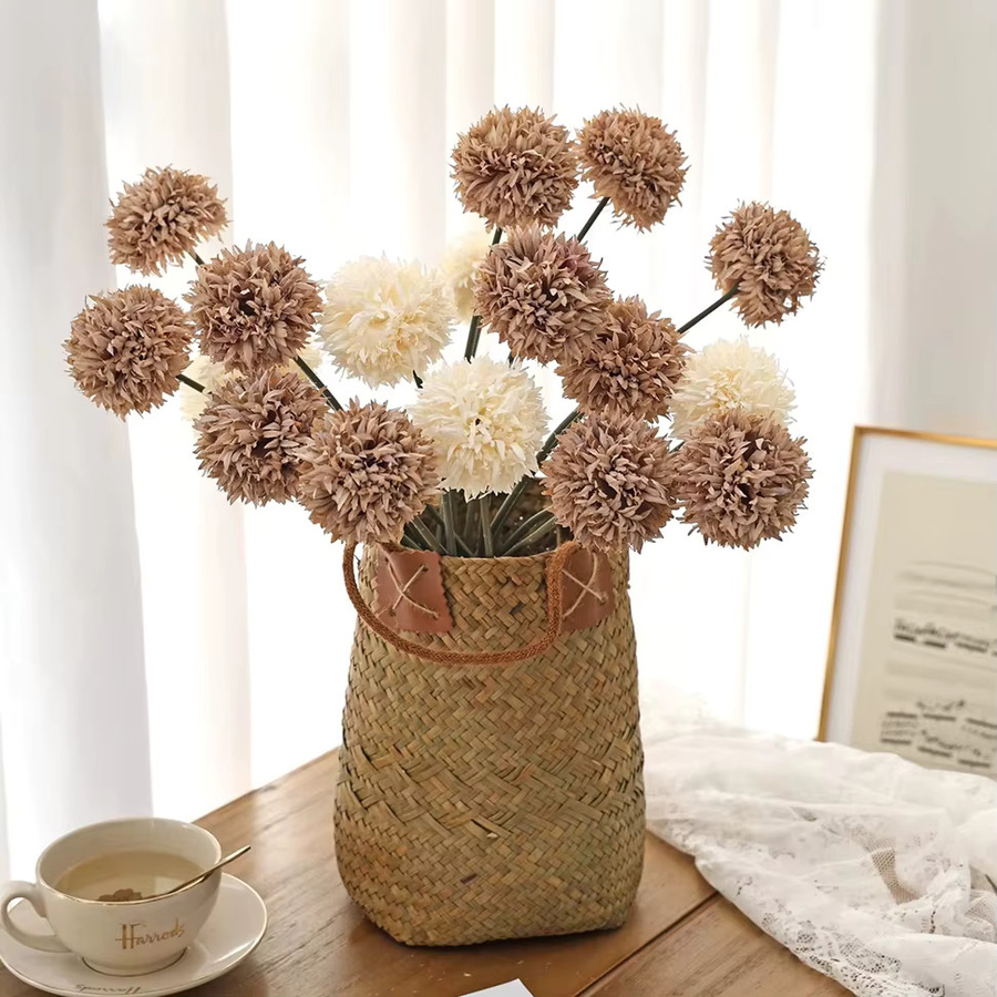Künstliche Chrysanthemen Seidenblume in Grau für Hochzeit, Party und Dekoration - Bild 1