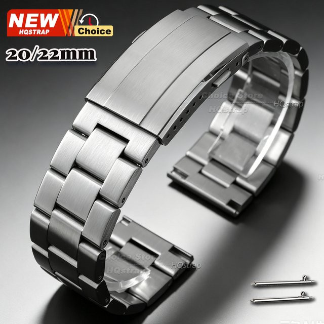 Water Ghost Uhrenarmband Edelstahl, 20mm 22mm, Silber, Unisex - Bild 1