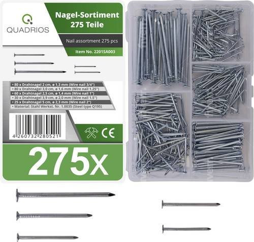 Quadrios Nägel-Sortiment 2201SA003 in Silber, 1 Set - Bild 1