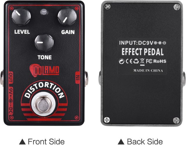 Dolamo D 4 High Gain Verzerrung Gitarreneffektpedal mit True Bypass in Schwarz - Bild 1
