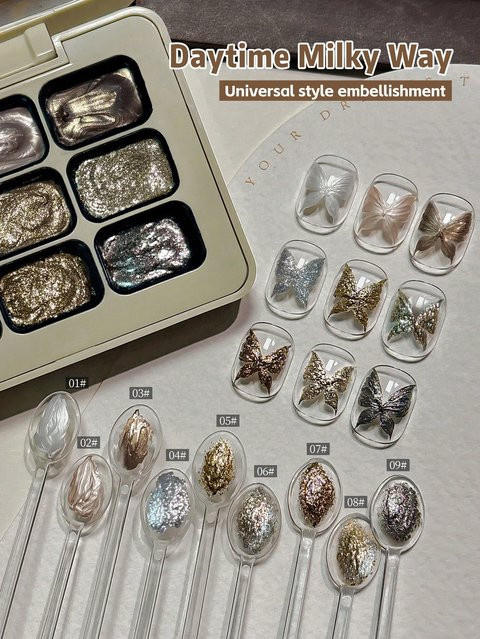 Bai Zhou Yin He Gel-Nagellack Set, 9 Farben, glänzend - Bild 1