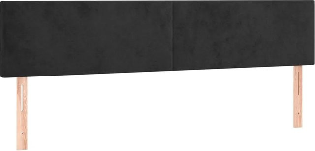 vidaXL LED Kopfteil in Schwarz aus Samt mit USB-Ladeport und integrierter Beleuchtung, B: 180 cm, T: 5 cm, H: 78-88 cm - Bild 1
