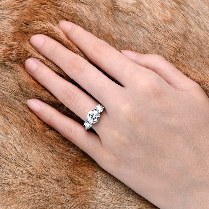 IOGOU Verlobungsring, 925 Silber, Moissanit, Damen - Bild 2