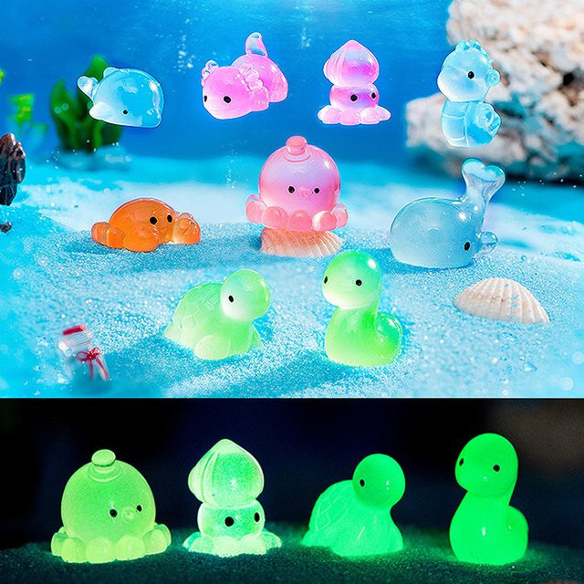 JETTING Leuchtende Meeresbewohner Dekoration für Mikro Aquarium, Mini Glow Tier Anhänger in Multicolour aus Kunststoff - Bild 1