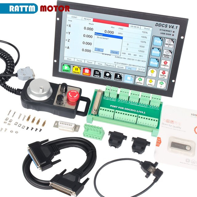 POWACE DDCS V4.1 CNC-Steuerung 4-Achsen-Bewegungssteuerungssystem mit 500 kHz, G-Code-Unterstützung, Not-Aus-Funktion und elektronischem Handrad - Bild 1