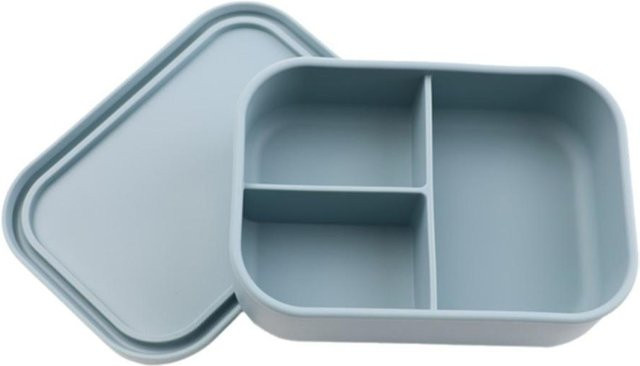 Silikon-Lunchbox von fengchenjianzhu mit 3 Fächern, mikrowellengeeignet, blau, 700 ml - Bild 1