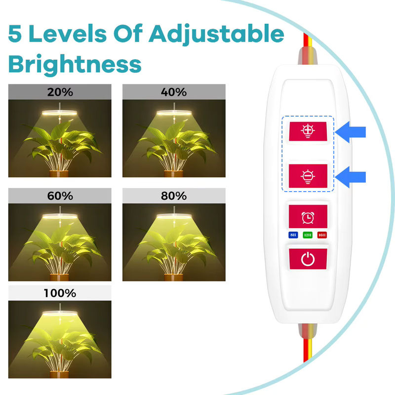 Dimmbares LED-Pflanzenwachstumslicht mit Vollspektrum und Timer für Kaktusblumen und Sukkulenten via USB 5 V - Bild 4