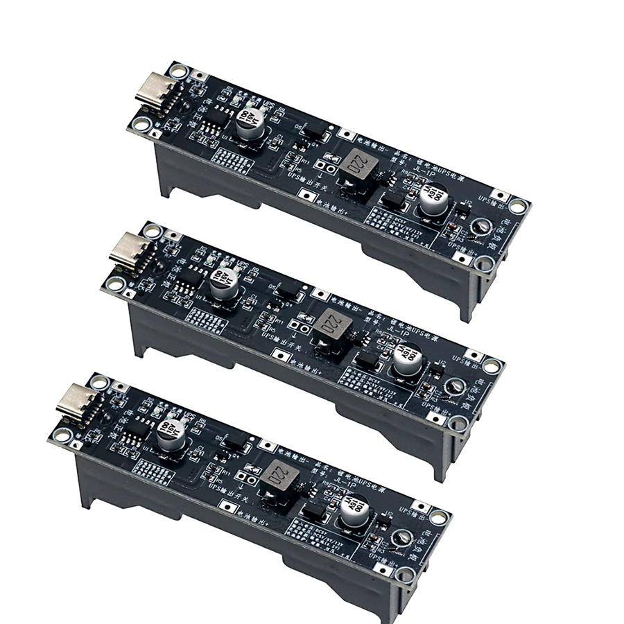 18650 Lithium-Batterie-Boost-Aufwärtsmodul für 5 V, 9 V oder 12 V mit 1 A, USV-Modul zum gleichzeitigen Laden und Entladen, Schwarz - Bild 2