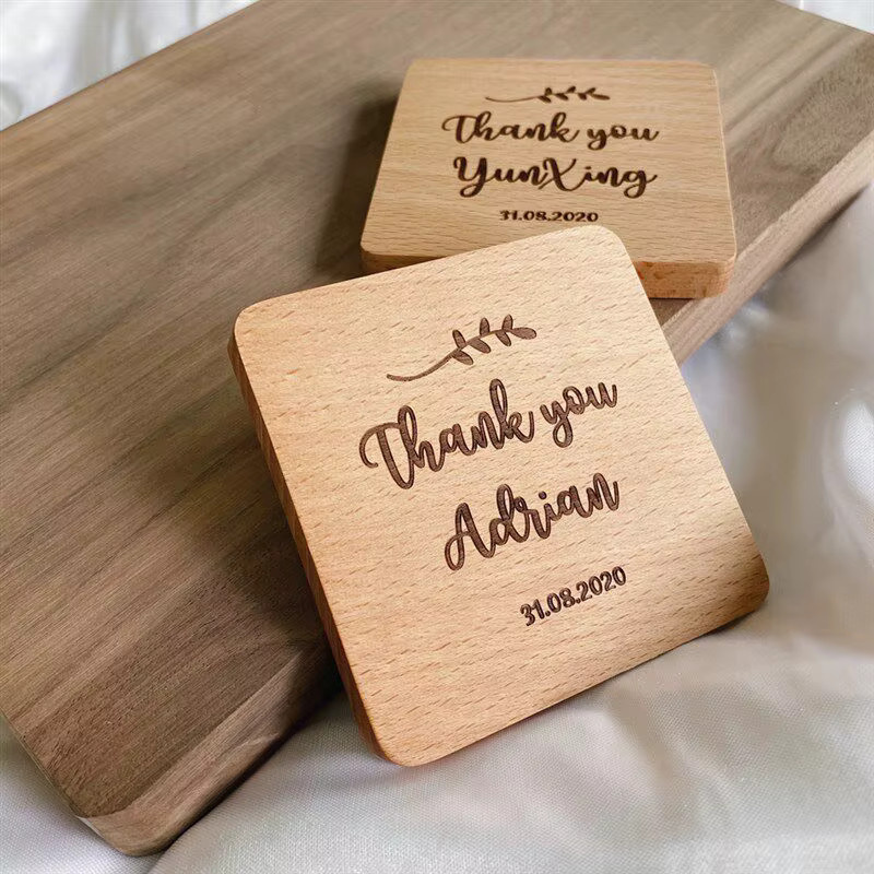 2er-Set Holz Untersetzer aus Nussbaum, runde hitzebeständige Tischsets für Tee, Kaffee und Teekannen, braun - Bild 1
