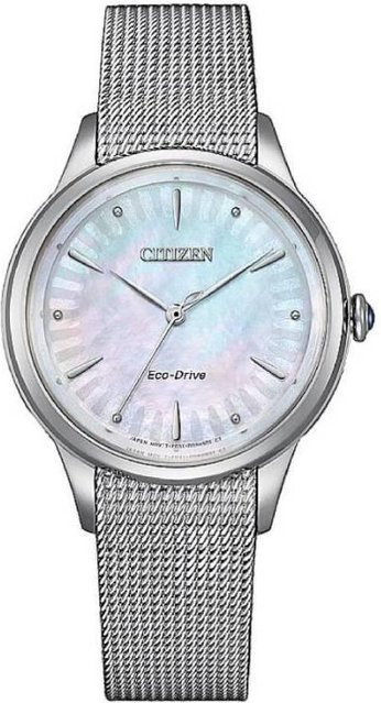 Citizen Armbanduhr, Quarz, Edelstahl, Blau, Perlmuttzifferblatt, Damen - Bild 1