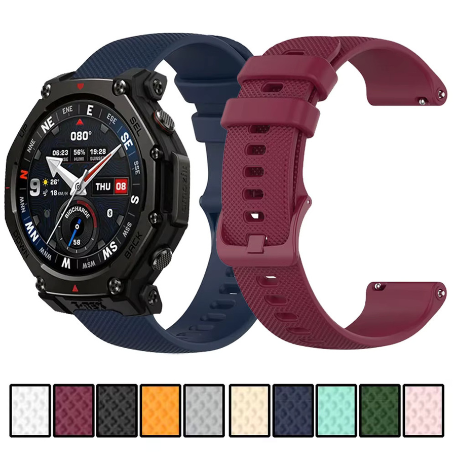 Amazfit Uhrenarmband Silikon, 20/22mm, Weiß, Unisex - Bild 3