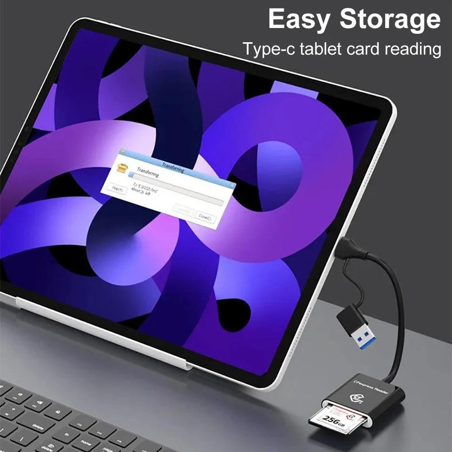 Kebidumei CFexpress Typ B Kartenleser mit 10Gbps USB 3.2 Gen2, USB-C und USB-A, Schwarz - Bild 2