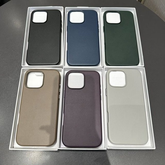 Apple Original MagSafe Lederhülle für iPhone 16, 15, 14 und 13 Pro Max in Blau und Multicolour mit magnetischer Abdeckung für kabelloses Laden - Bild 1