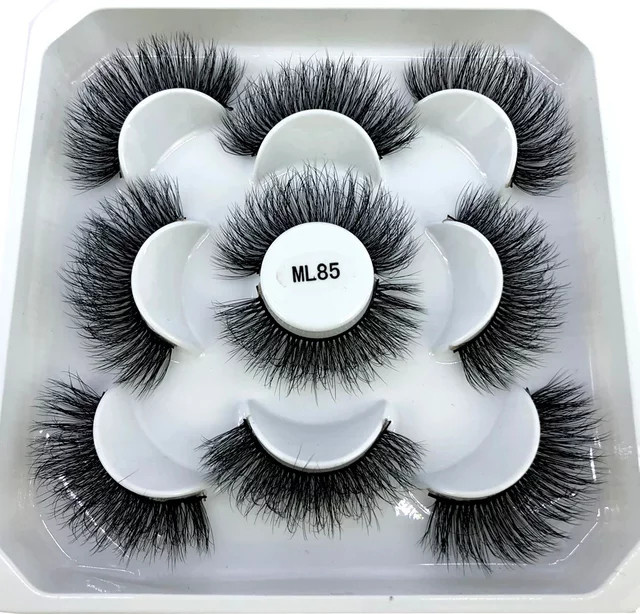 Ams 3D-Kunstwimpern, Black, 5 Paar, Natürlich, Unisex - Bild 1
