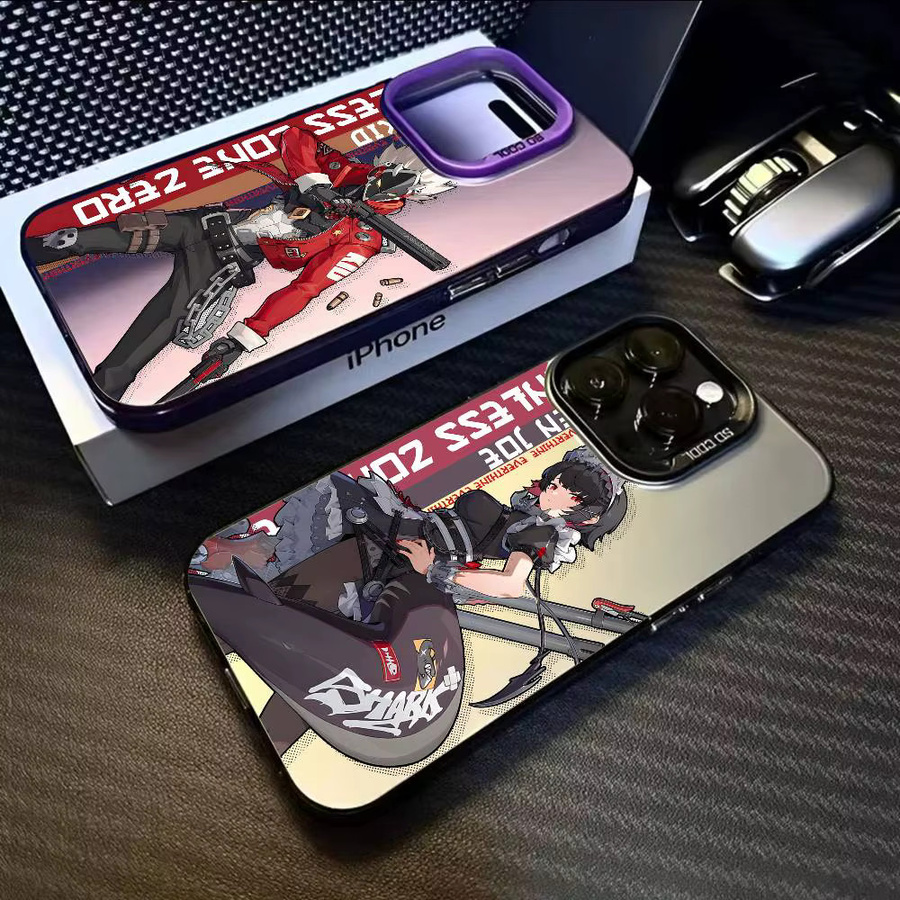 Aurora Funda Handyhülle im Zenless Zone Zero Design für iPhone 11 bis iPhone 17 Pro Max, mehrfarbig, matt mit Laser-Effekt - Bild 4