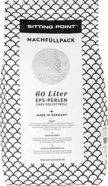 Sitting Point Sitzsack 60 in Weiß mit EPS-Perlen aus Polyester - Bild 1