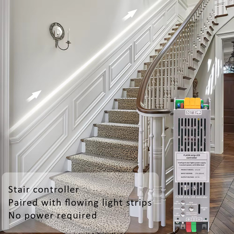 WeeTisa 2-in-1 LED-Streifen mit PIR-Bewegungsmelder und Treppencontroller, 24 V RGBIC Pixel Chasing Effekt, Farbe: Weiß - Bild 4