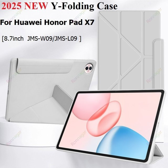 Y-Folding Smart Case für Honor Pad X7 8,7 Zoll in Blau mit PU Leder Standfunktion und Sleep-Wake-Funktion - Bild 1