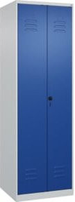 C+P Spind Classic PLUS Schwarz-Weiß mit 2 Abteilen und Sicherheits-Drehriegel, H x B x T: 185 x 60 x 50 cm - Bild 1