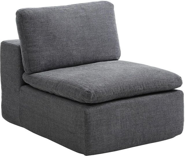 Vente-unique Sessel Cortoline mit gerader Rückenlehne in Anthrazitgrau, Breite: 80 cm, Tiefe: 83 cm, Höhe: 112 cm - Bild 1