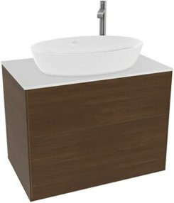 V&B Waschtischunterschrank Finion in Walnuss Furnier, Farbe Braun, Breite: 80 cm, Tiefe: 50,1 cm - Bild 1